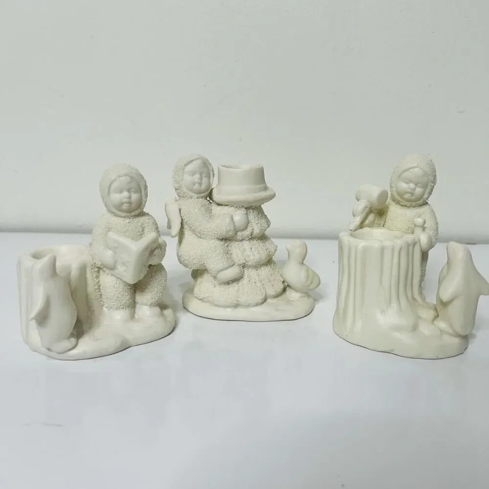 Department 56 Classic Vintage Snowbabies Winter Angels Tree stump hammer penguin